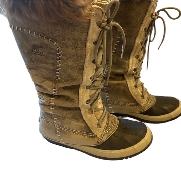 Womens Sorel Cate The Great Waterproof Leather Lace Up Winter Snow Boots… - Picture 3 of 8